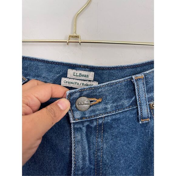 LL BEAN Original Fit Relaxed Jeans Size 12 Petite - Picture 6 of 10